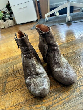 Lexington WMS 2714 Metallic Leather Ankle Boots US 7.5